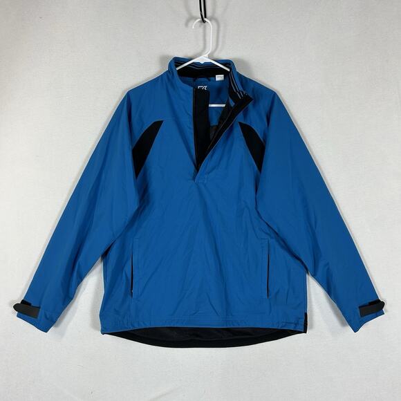 Cutter & Buck Weathertec 1/4 Zip Windbreaker Jacket Lined Mens Small Blue Casual - Picture 1 of 12